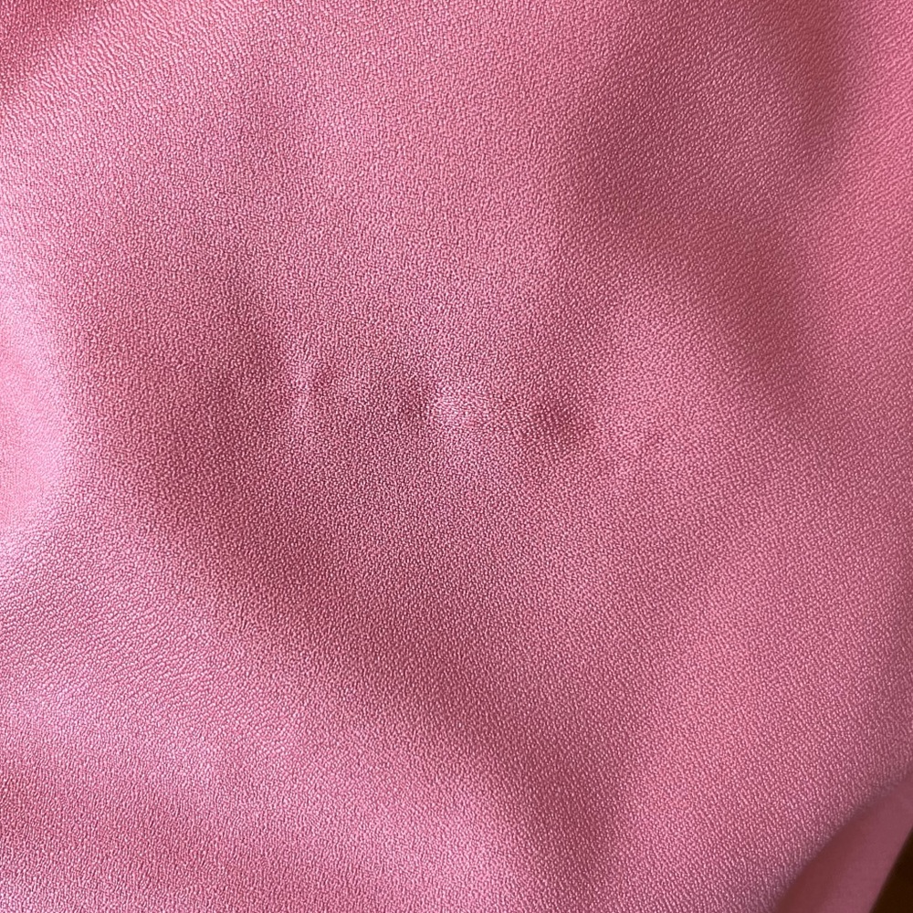 Vintage 70s peach pink bow button up long sleeve pleated secretary blouse - Picture 9 of 10